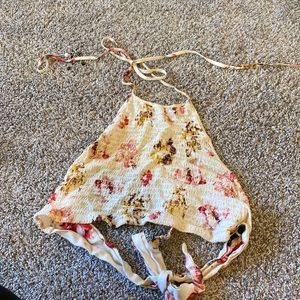 Halter Crop Top With Open Back